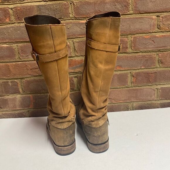 Liberty Black Tan Stone Washed Leather Riding Boot Sz 9.5 - Picture 4 of 9